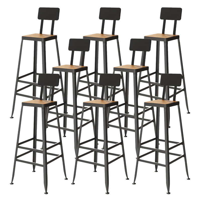 Sgabello da barra in metallo industriale in metallo sgabello senza braccio con gambe nere