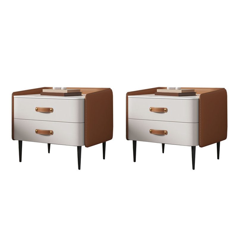 Modernisme 2 laden nachttafel gouden/zwarte benen bed nachtkastje voor slaapkamer