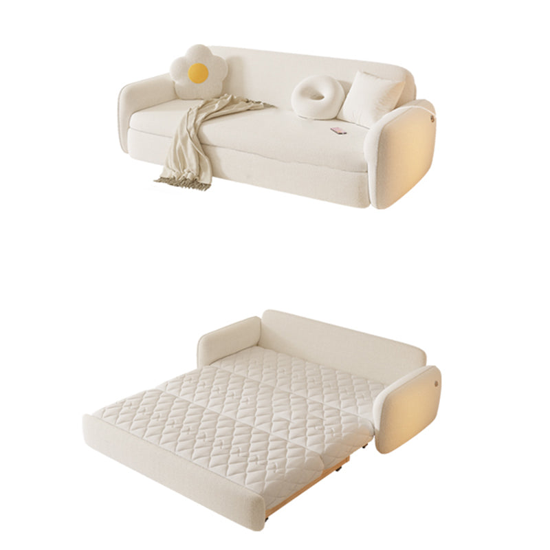 Canapé-lit de futon scandinave futon lit en bois et canapés convertibles en tissu en blanc