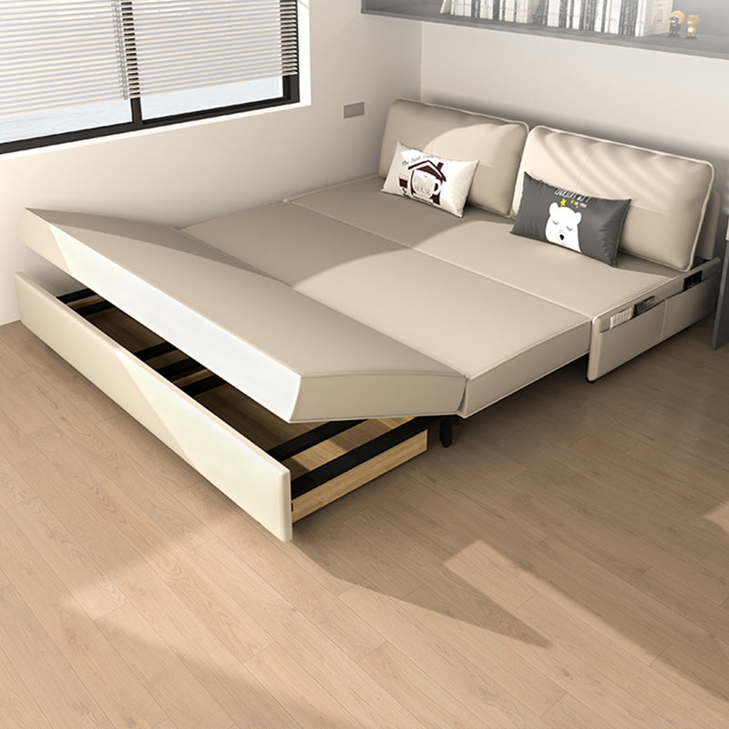 Kussen terug witte slaper bank gebonden lederen Scandinavisch futon bank bed