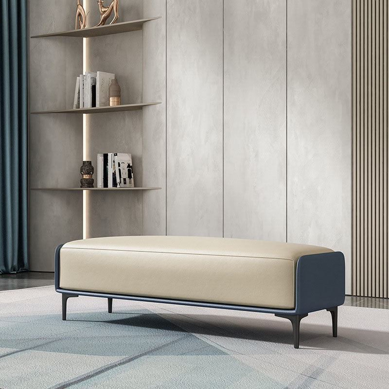 Modern Entryway Bench Cushioned Metal Entryway and Bedroom Bench , 16 inch Wide 69"L x 16"W x 18"H Blue Clearhalo 'Benches' 'Chairs & Seating' 'furn' 'furn_benches' 'Furniture' 'Living Room Furniture' 7036082