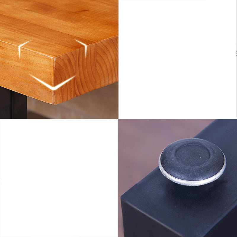 Bureau de bureau en bois massif moderne Desk de forme de forme irrégulière avec 2 lames en marron