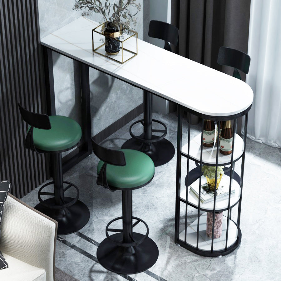 Modern Table and Stool Set 1/3/5 Pcs Free Form Bar Table and Adjustable Height Stools Table & Chair(s) 63"L x 15.7"W x 41.3"H 5 Piece Set Clearhalo 'Bar Furniture' 'furn' 'furn_home_bar_bar_sets' 'Furniture' 'Home Bars & Bar Sets' 'home_bar_bar_sets' 'Kitchen & Dining Furniture' 7039049