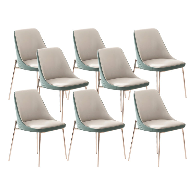 Nordic Style Green Side Chair Gold Base Side Dining Chair for Home Use 8 Piece Set Clearhalo 'Dining Chairs' 'Dining Tables & Seating' 'dining_chair' 'furn' 'furn_dining_chair' 'Furniture' 'Kitchen & Dining Furniture' 7040568