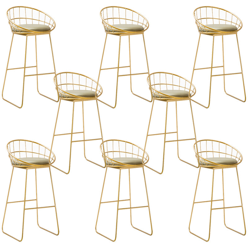 Glam Fabric Bar Stool Bar Height Armless Stool with Metal Base