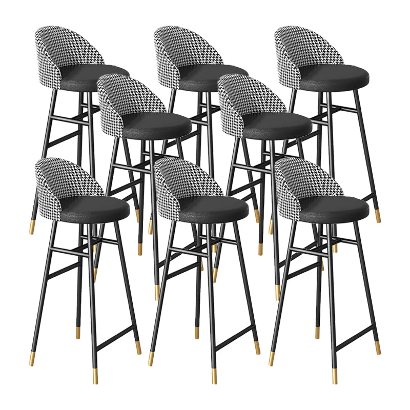 Industrial Metal Bar Stool Upholstered Bar Stools with Black Legs