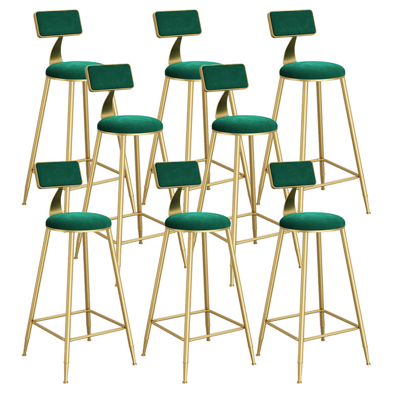 Metal Round Dining Stools Low Back Dining Stools with Footrest