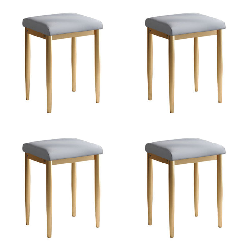 Leather Standard Stool Modern Style Simple Household Rectangular Stool Gray 4 Piece Set Gold Clearhalo 'furn' 'furn_ottomans_poufs' 'Furniture' 'Living Room Furniture' 'Ottomans & Poufs' 'ottomans_poufs' 7049337