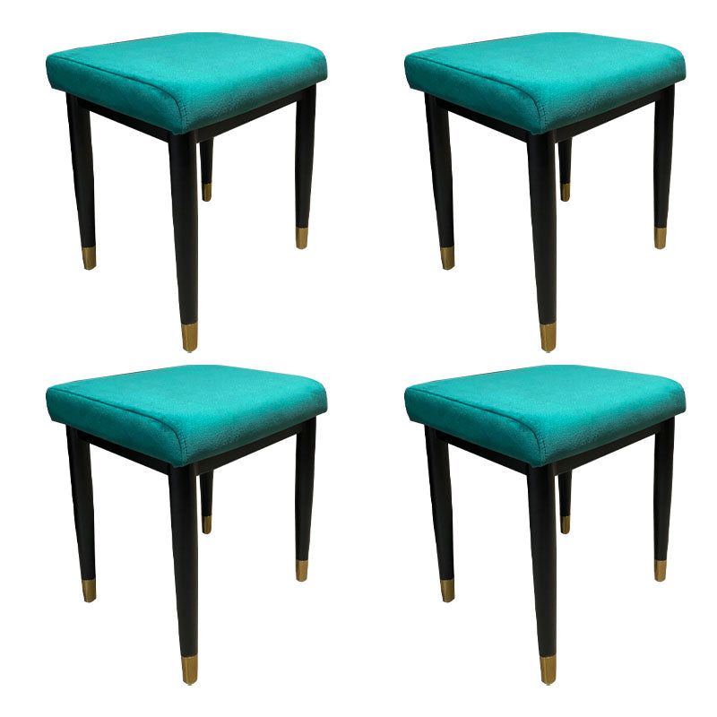 Fabric Standard Stool Modern Style Simple Household Rectangular Stool Green 4 Piece Set Black Gold Clearhalo 'furn' 'furn_ottomans_poufs' 'Furniture' 'Living Room Furniture' 'Ottomans & Poufs' 'ottomans_poufs' 7055597