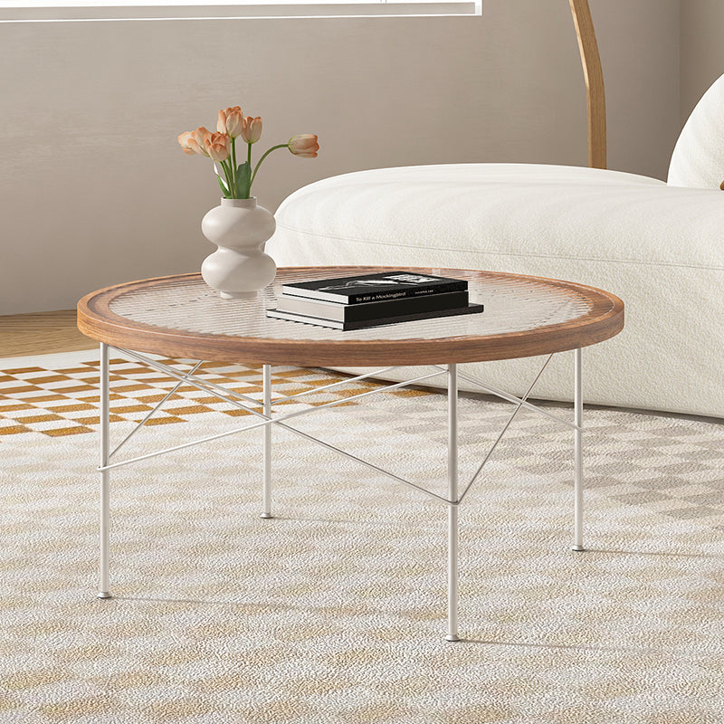 15"H Tropical Coffee Table Glass 4 Legs Coffee Cocktail Table Clearhalo 'Coffee & Accent Tables' 'Coffee Tables' 'coffee_tables' 'furn' 'furn_coffee_tables' 'Furniture' 'Living Room Furniture' 7056893