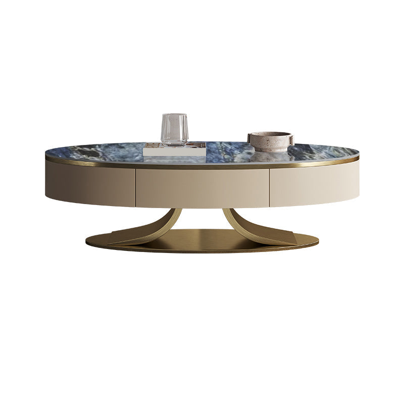 Tavolino ovale glam tavolo da cocktail in ardesia astratto