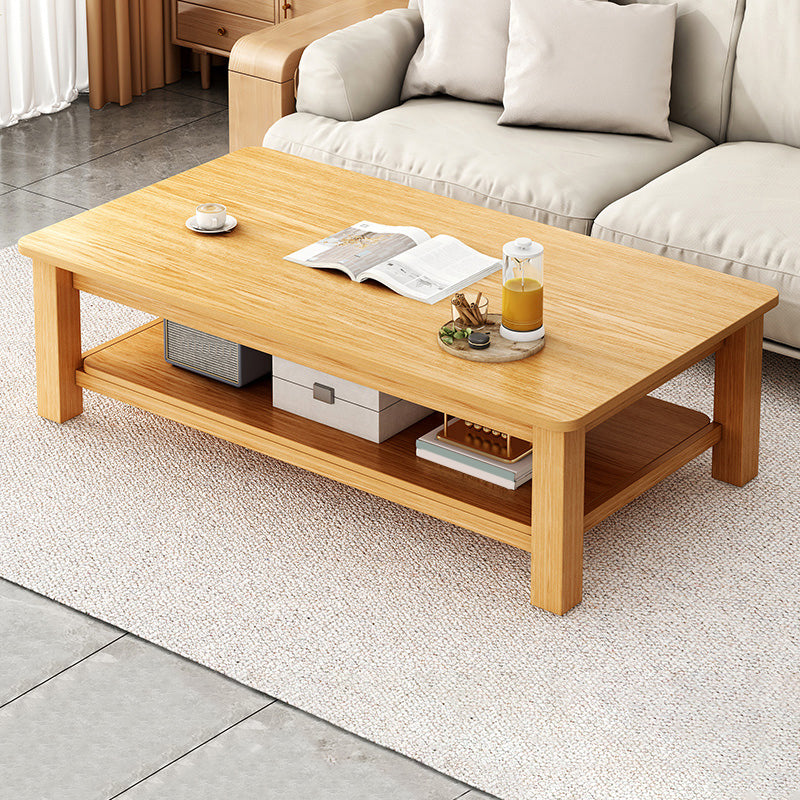 Legno rettangolare 1 tavolino singolo 4 gambe tavolo da cocktail con scaffale