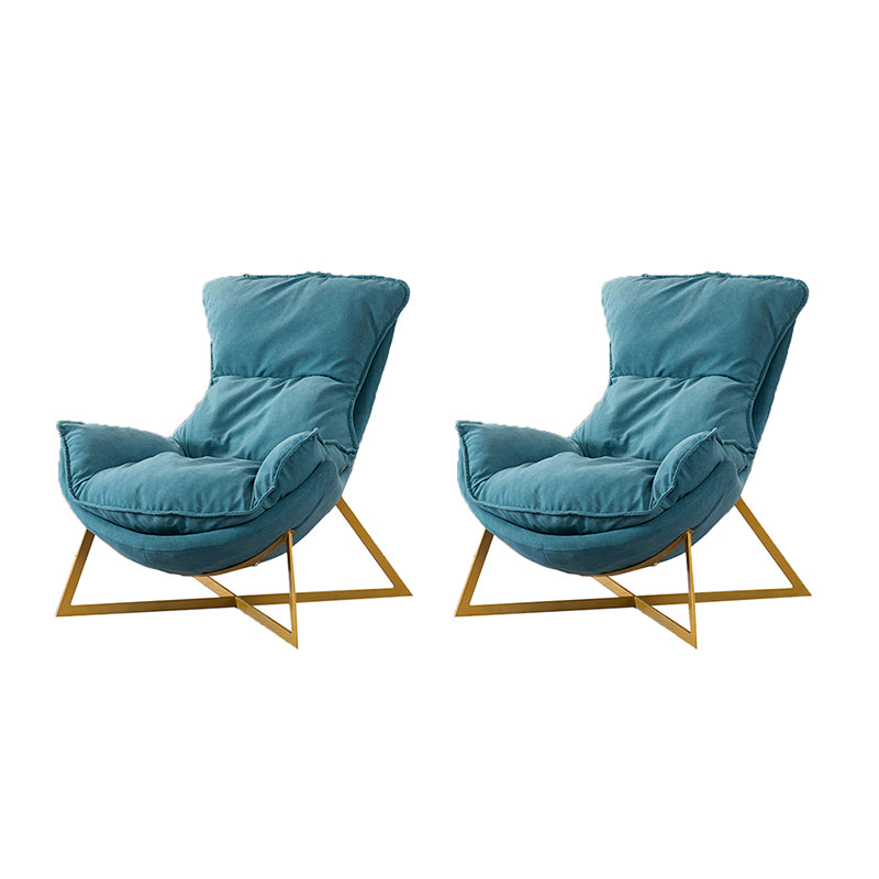 Glam Cross Side Chair Armless Gold Base Side Chair for Living Room Water Blue Flannel 2 Piece Set Clearhalo 'Accent Chairs' 'accent_chairs' 'Chairs & Seating' 'furn' 'furn_accent_chairs' 'Furniture' 'Living Room Furniture' 7058064