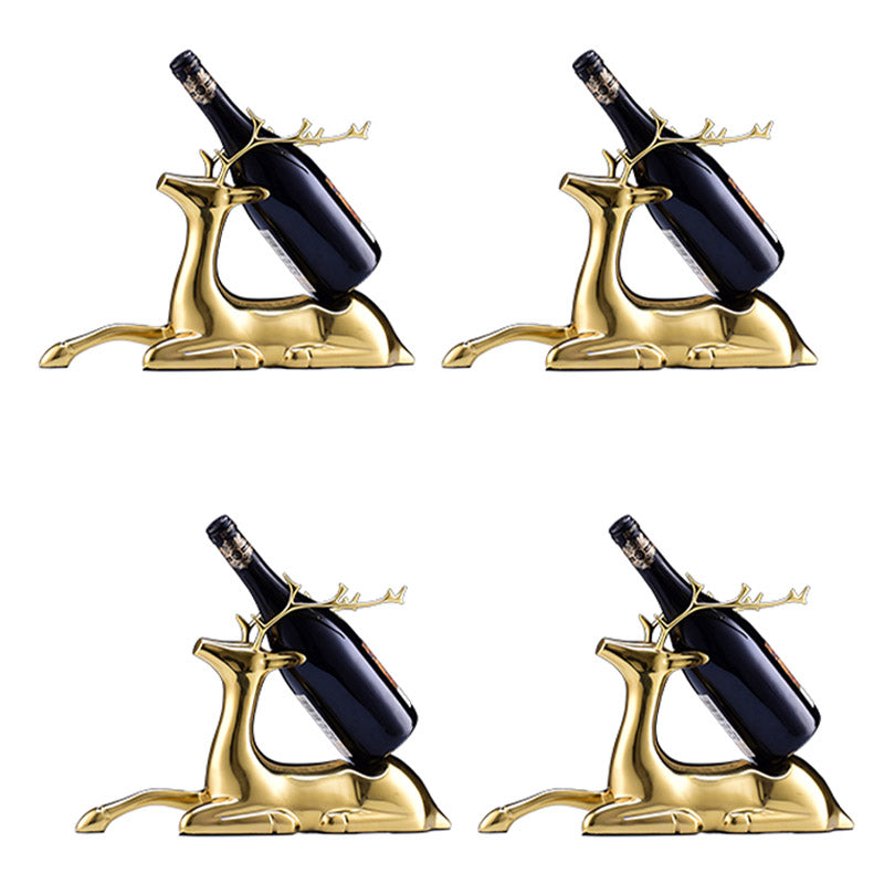 Modern Simple Tabletop Wine Rack Copper Wine Bottle Rack for Kitchen