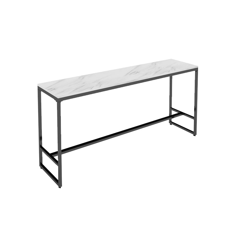Indoor Glam Bar Dining Table White Marble Rectangle Counter Table