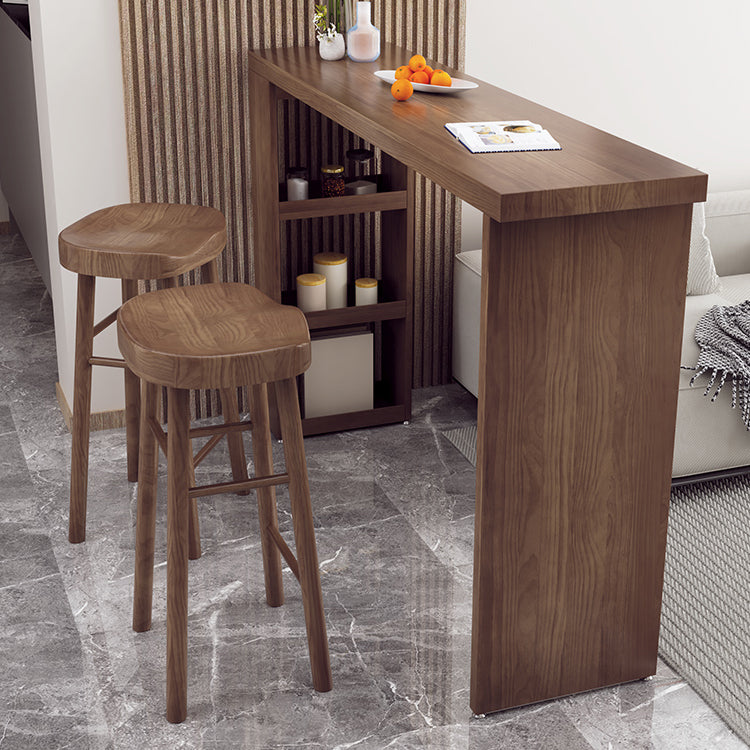 Table de table de barre rectangle moderne 1/3 pcs table de bar en bois massif et tabourets