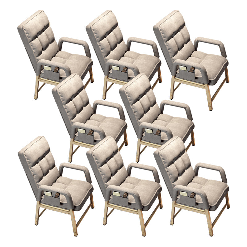 Sedia da ufficio in stile moderno sedia a bracciola fissa con gambe dorate