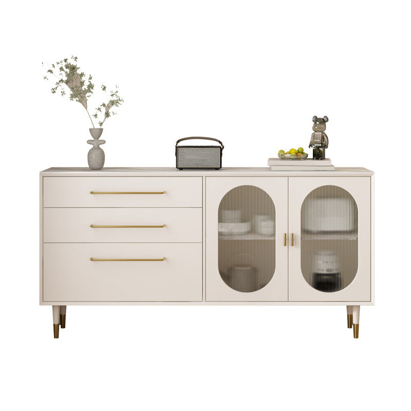 Moderna display mobile in finto legno con porte per sala da pranzo