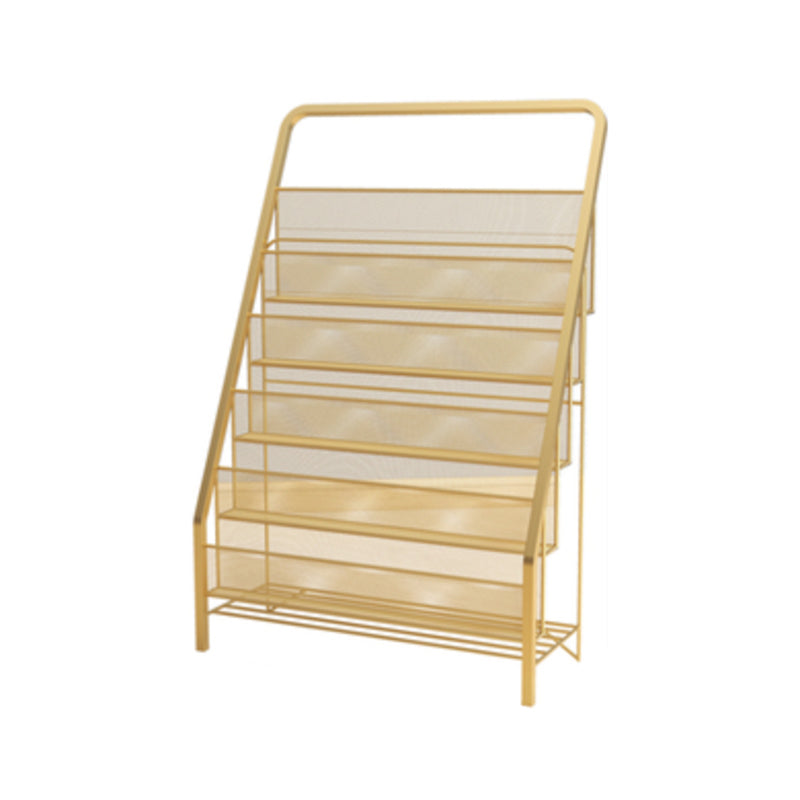 Bibliothèque d'étagère Glam Fermed Back Metal Book Shelf pour salle d'étude