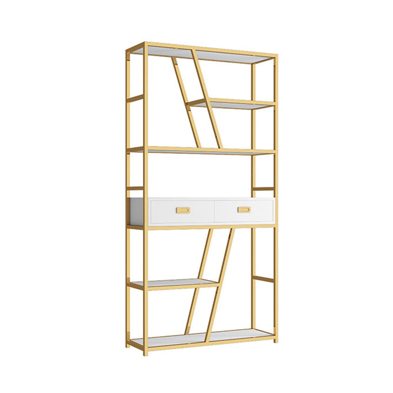 Bibliothèque d'étagère glamour ouvrir la bibliothèque en métal avec tiroirs pour le bureau à domicile