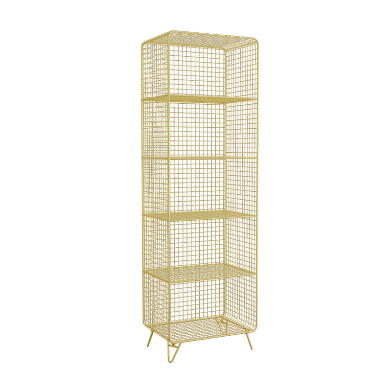 Bibliothèque d'étagère glamour fermé étagère de livre en métal pour le bureau à domicile