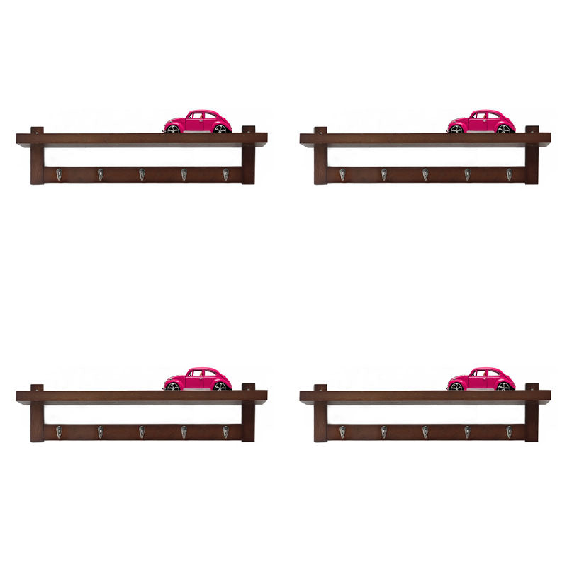 壁掛けホールスタンドモダンなシンプルな木製ホールスタンドフック付き