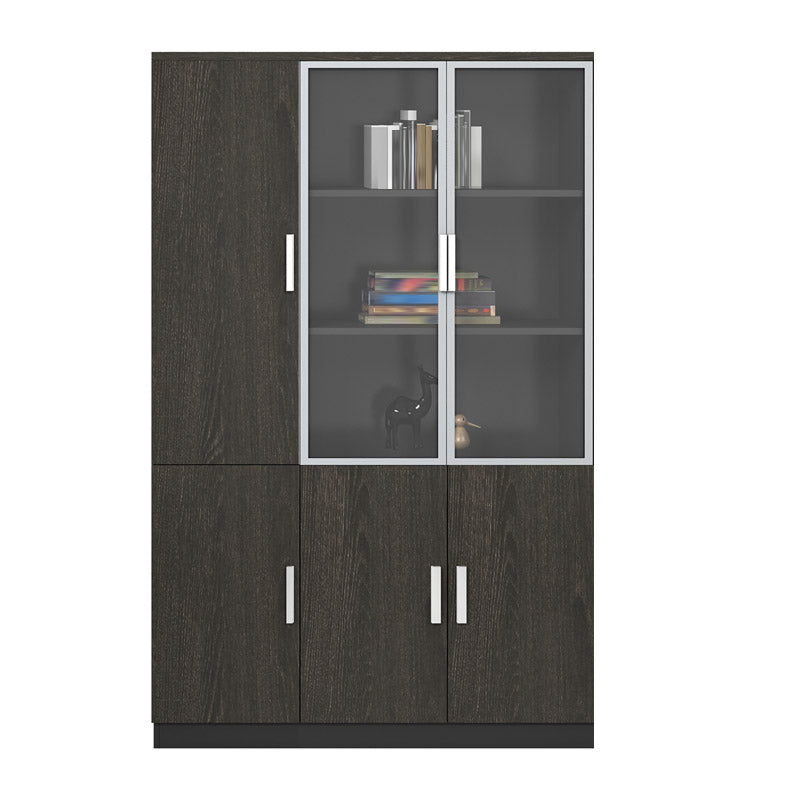 Vertical Wood Filing Cabinet Contemporary File Cabinet with Lock and Storage 47"L x 16"W x 79"H Dark Wood Clearhalo 'Filing Cabinets' 'filling_cabinets' 'furn' 'furn_filling_cabinets' 'Furniture' 'Office Furniture' 7069126