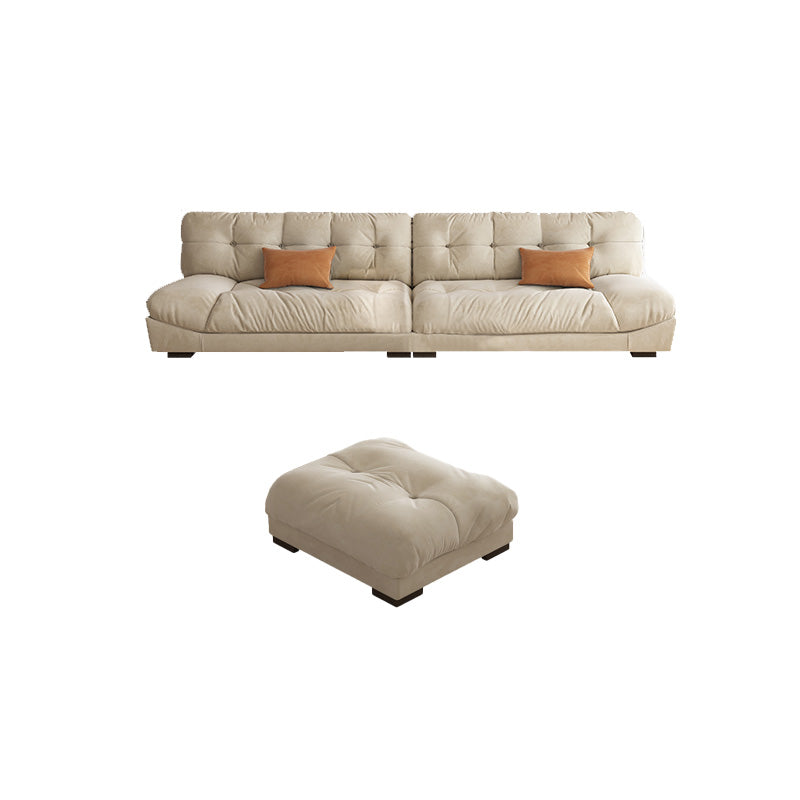 Couchez moderne de canapé à tissu blanc cassé