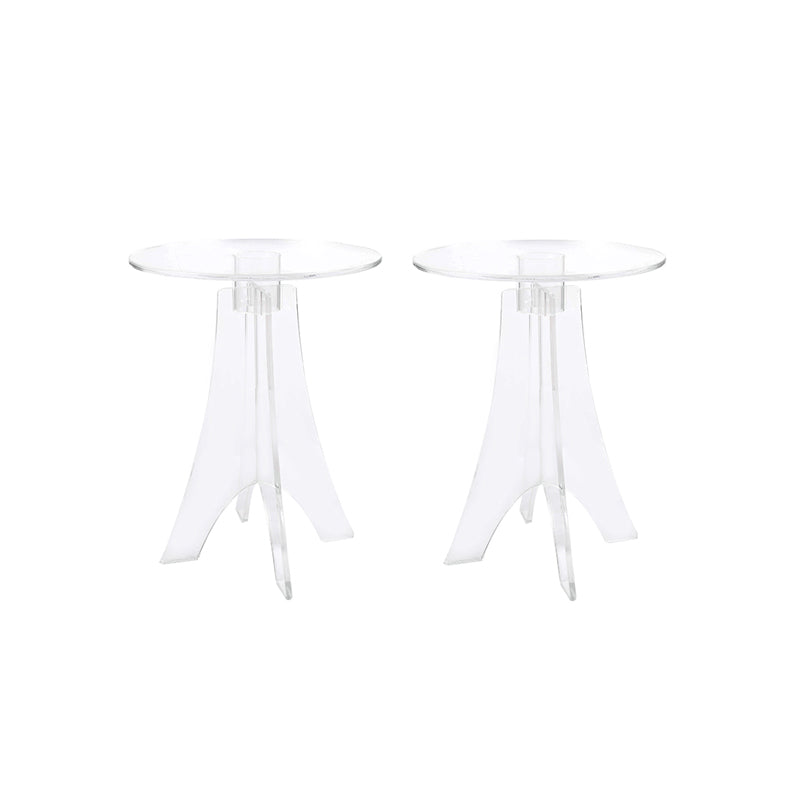 Modernistic Plastic Accent Side Table Round 3 Legs Living Room Corner Table Clear 2 Clearhalo 'Coffee & Accent Tables' 'End & Side Tables' 'end_side_tables' 'furn' 'furn_end_side_tables' 'Furniture' 'Living Room Furniture' 7072208