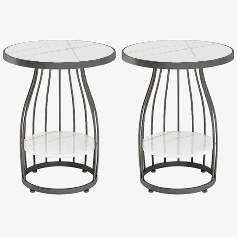 Tavolino accento glam soggiorno a doppio livello con metallo