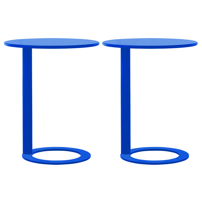 ラウンドCシェイプサイドテーブルモダンメタルソファサイドアクセントテーブル