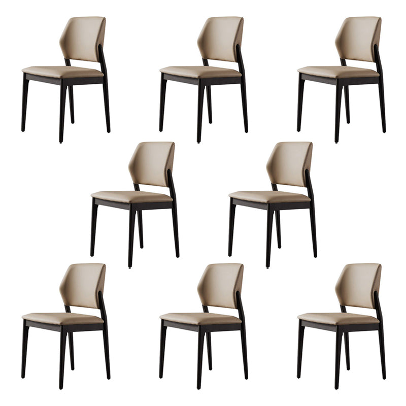 Modern Simple Side Chair Wooden Frame Side Dining Chair for Bedroom Black 8 Piece Set Clearhalo 'Dining Chairs' 'Dining Tables & Seating' 'dining_chair' 'furn' 'furn_dining_chair' 'Furniture' 'Kitchen & Dining Furniture' 7074865