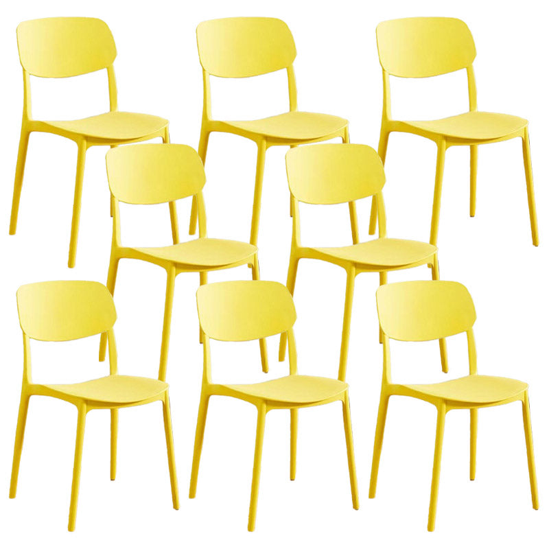 Open Back Dining Side Chair Contemporary Plastic Armless Dining Chair