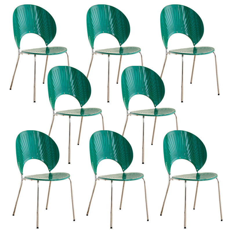 Open Back Dining Side Chair Contemporary Dining Armless Chair Green 8 Piece Set Clearhalo 'Dining Chairs' 'Dining Tables & Seating' 'dining_chair' 'furn' 'furn_dining_chair' 'Furniture' 'Kitchen & Dining Furniture' 7075246