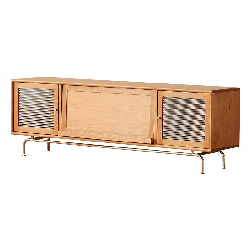 Consola de televisión escandinava consola de madera de madera con puertas