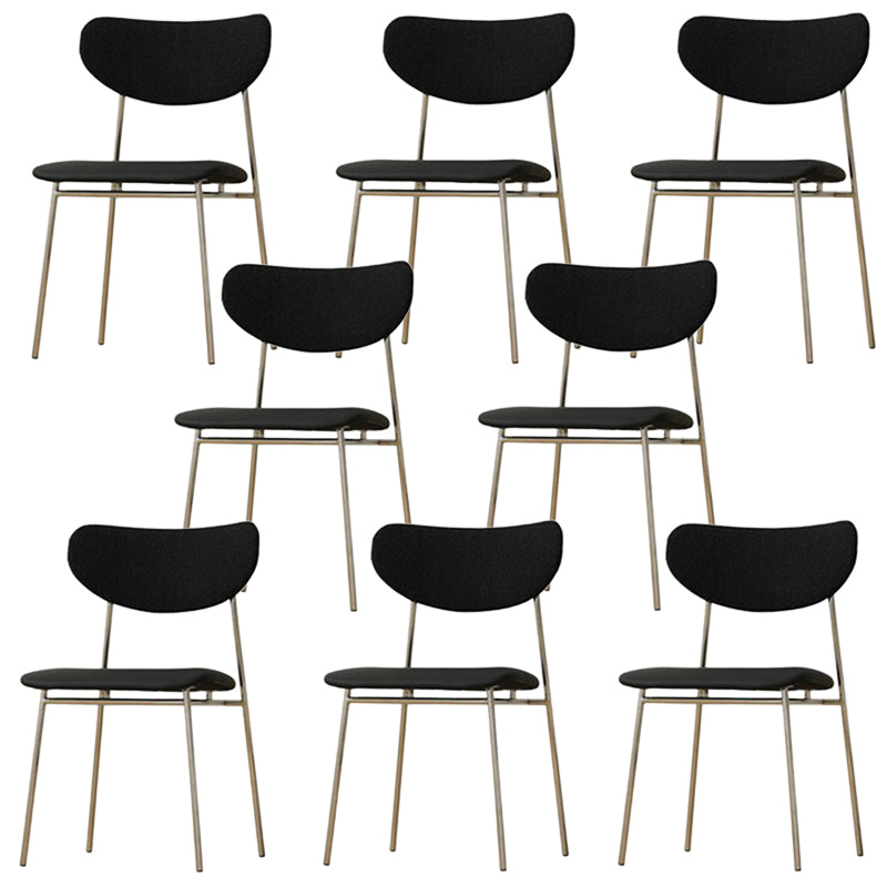 Chaise de salle à manger de cuisine contemporaine Open Back Metal Fide Side