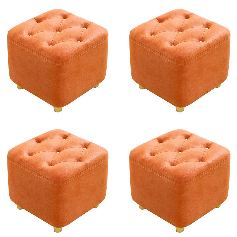 Solid Farb Leder Standard Stuhl moderner einfacher quadratisch gepolsterter Hocker