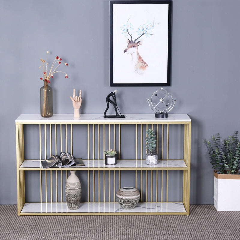 12 Inch Wide Glam Console Table Rectangle Stone Sofa Console Table