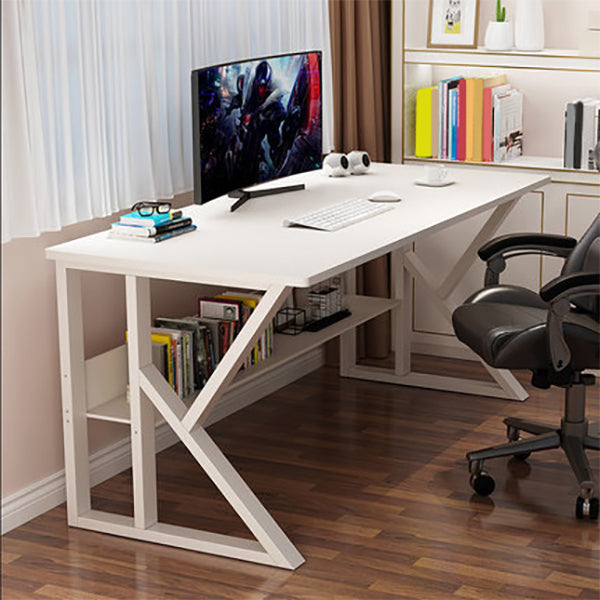 Rectangular Wooden Office Desk Antique Finish Modern Computer Desk 47.2"L x 23.6"W x 28.3"H White Clearhalo 'furn' 'furn_office_desk' 'Furniture' 'Office Desks' 'Office Furniture' 'office_desk' 7082314