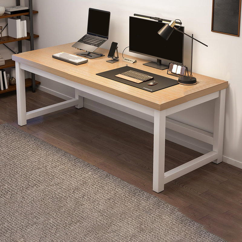 Wooden Industrial Gaming Desk Antique Finish Computer Desk with Metal Legs 71"L x 24"W x 29"H Natural Clearhalo 'furn' 'furn_office_desk' 'Furniture' 'Office Desks' 'Office Furniture' 'office_desk' 7082343