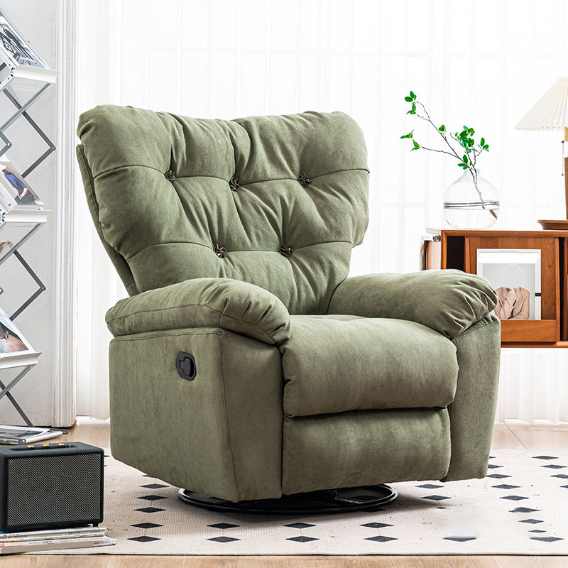Swivel Rocker Standard Recliner Solid Color Faux Leather Recliner stoel met getufte rug