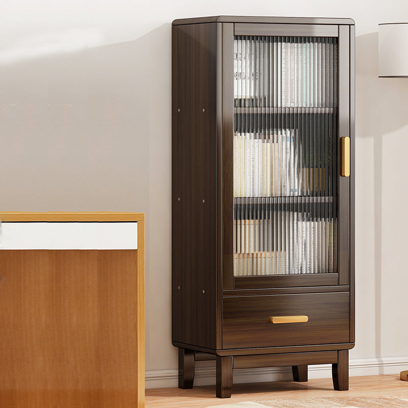 Armoire à accent brun moderne avec portes en acrylique armoire rectangulaire