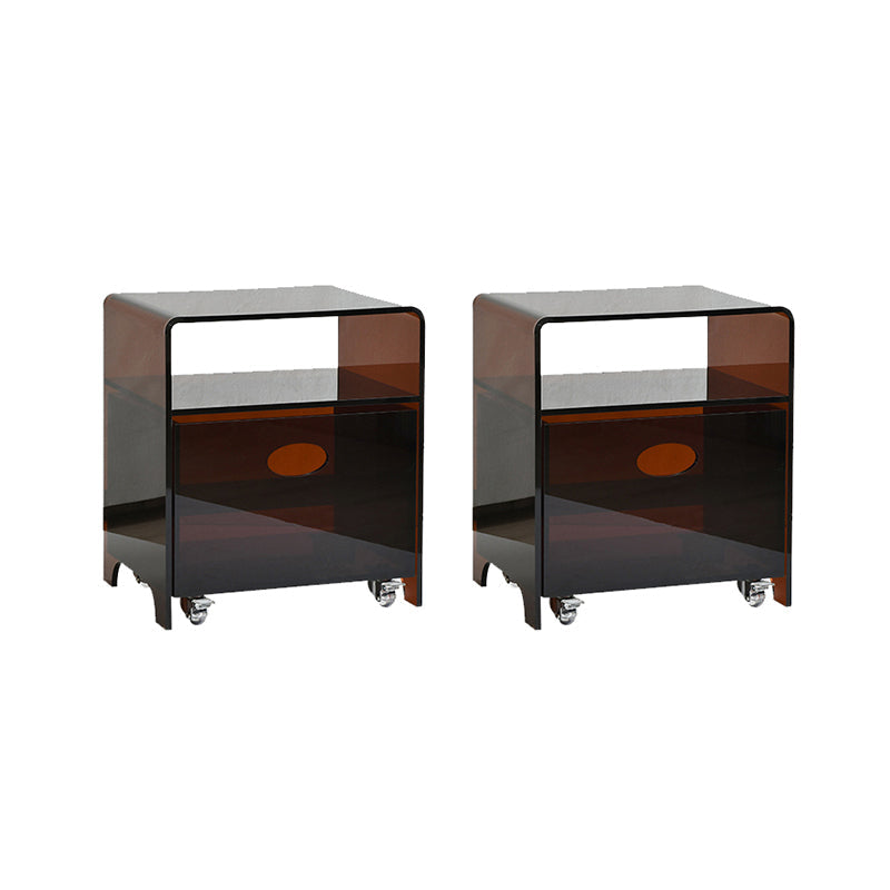 Tavolo d'angolo contemporaneo da 12 "tavolo acrilico con archiviazione