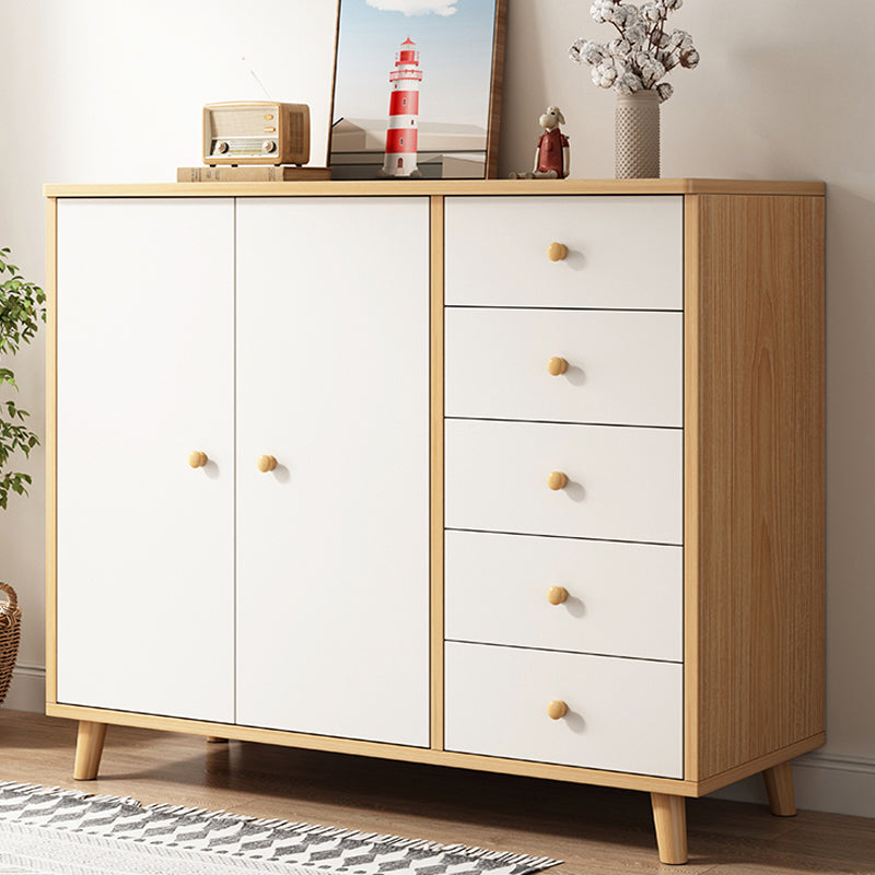 Contemporary Rectangle Storage Cabinet with Drawer Wooden Accent Cabinet