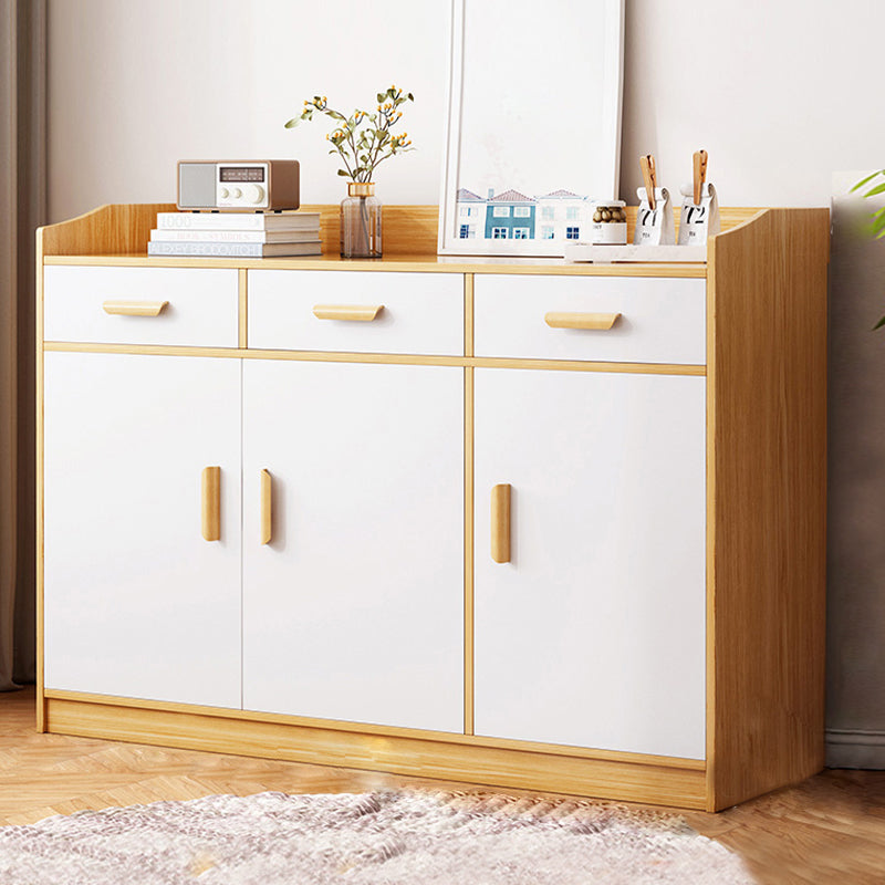 Minimalist Wooden Accent Cabinet Bar Pulls Handle Design Storage Cabinet