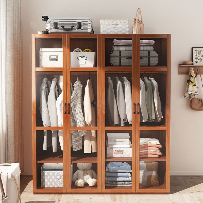 Armoire de garde-robe moderne vêtements en bois massif armoire de garde-robe armoire