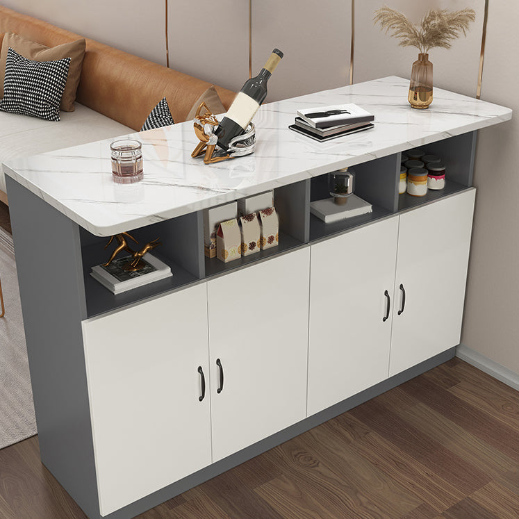 Modern Bistro Bar Table Rectangle Wooden Bar Table with Storage 63"L x 15.7"W x 39.4"H Without Chairs Clearhalo 'Bar Furniture' 'Bar Tables' 'bar_tables' 'furn' 'furn_bar_tables' 'Furniture' 'Kitchen & Dining Furniture' 7095836