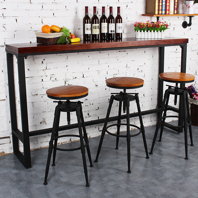 1/3/4 Pieces Table and Stool Set Solid Wood Counter Height Set