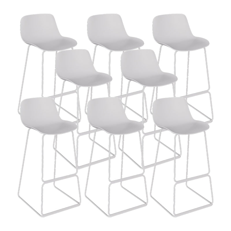 Contemporary Metal Dining Stools Low Back Bar Stools with Footrest