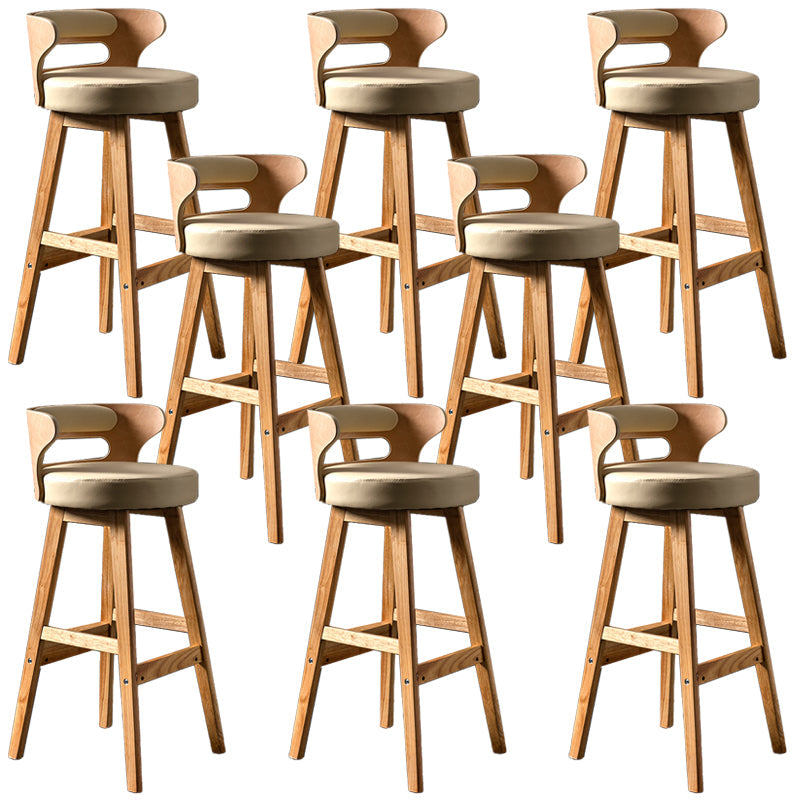 Solid Wood Bar Stools Industrial Style Armless Stool with Low Back